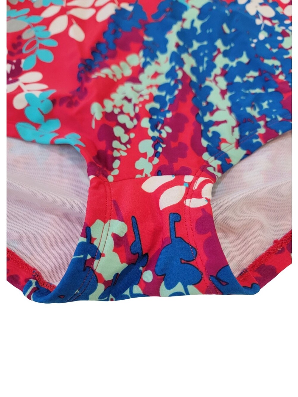 Boden Halter One Piece Bathing Swimsuit Retro Floral Pink Blue Women’s Size 10 - Picture 11 of 17